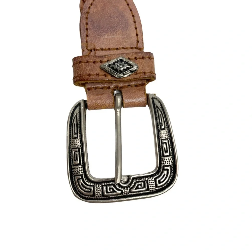 Southwestern Silver‎ and Tan Thin Braided Belt 35
